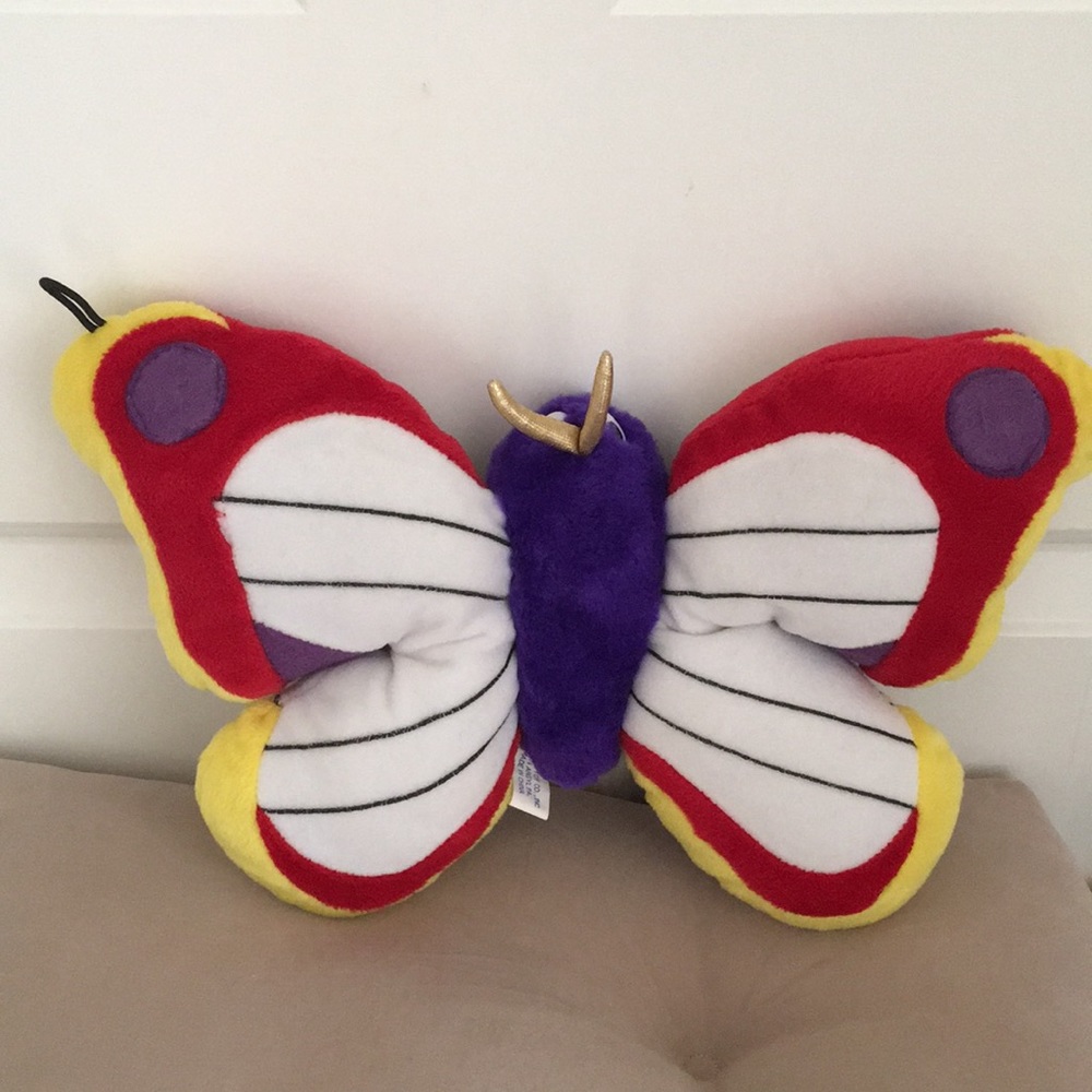Toys and Co. Butterfly Pillow like Stuffed Animal White Purple Red Multicolor